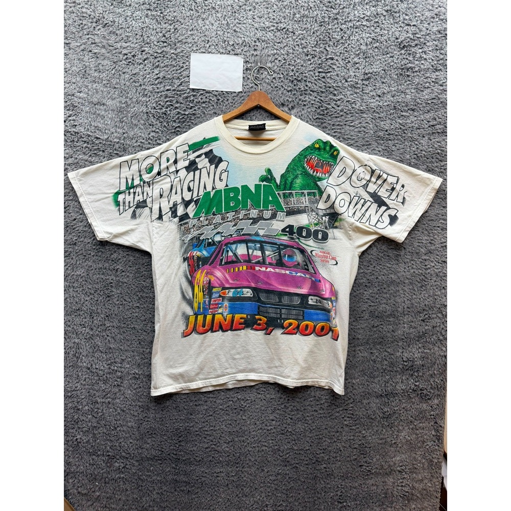 Vintage 2001 AOP Nascar MBNA Platinum 400 Monster Mile Dover Downs‎ T-Shirt XL